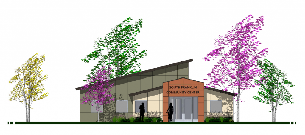 Elevation drawing of South Franklin Community Center